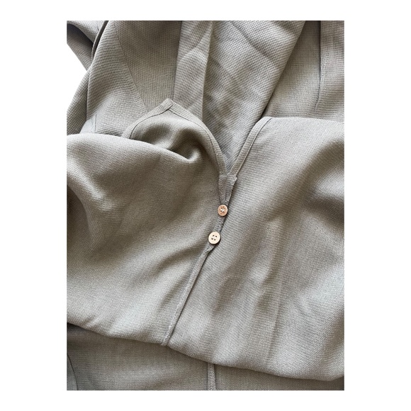 Tulio 100% Silk Olive Green Vintage Y2K button down shirt Men's size large - Picture 12 of 13